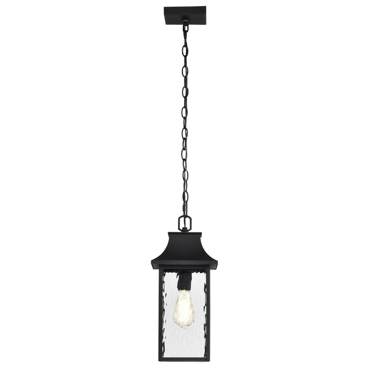 Austen 17" Outdoor Hanging Light, Matte Black Finish