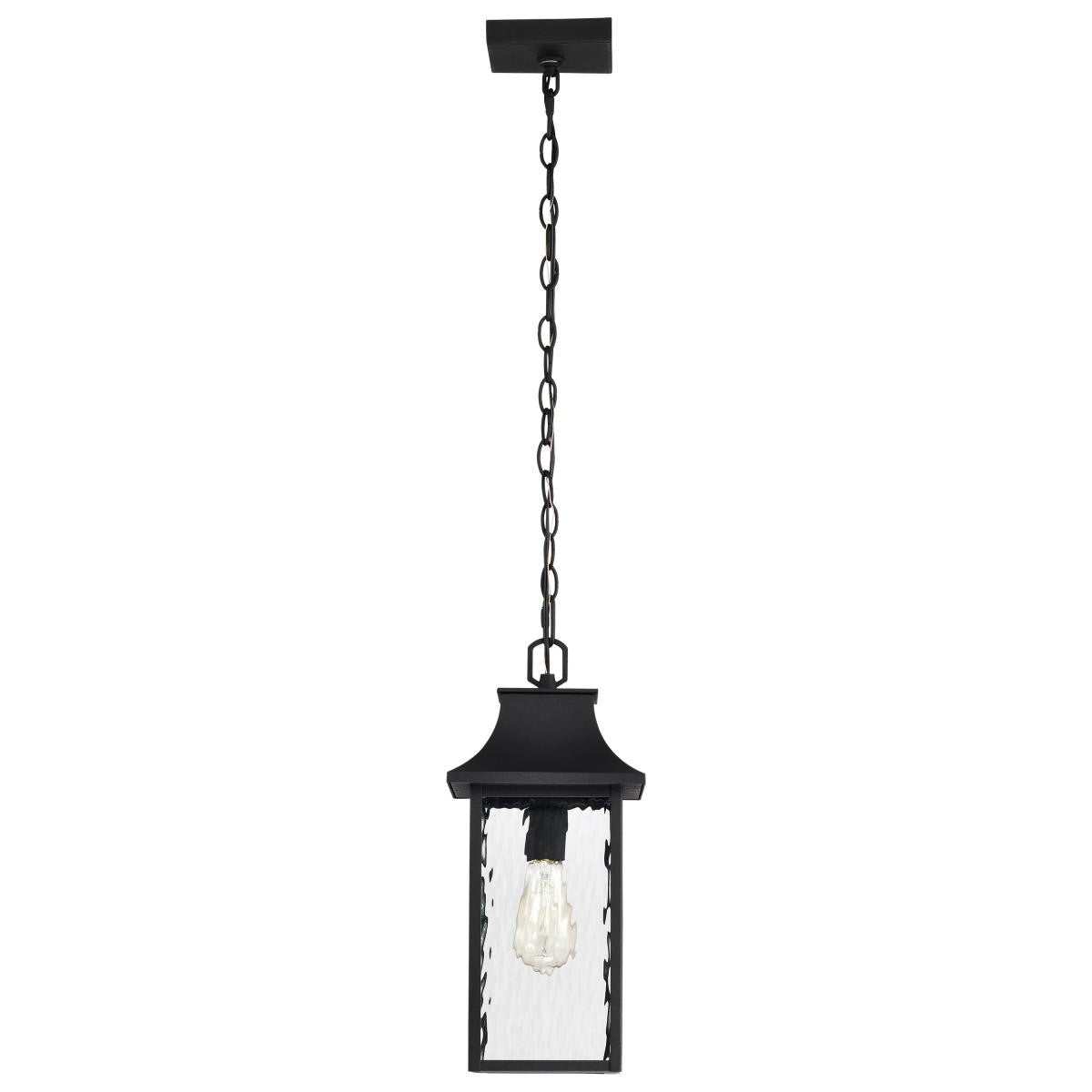 Austen 17" Outdoor Hanging Light, Matte Black Finish