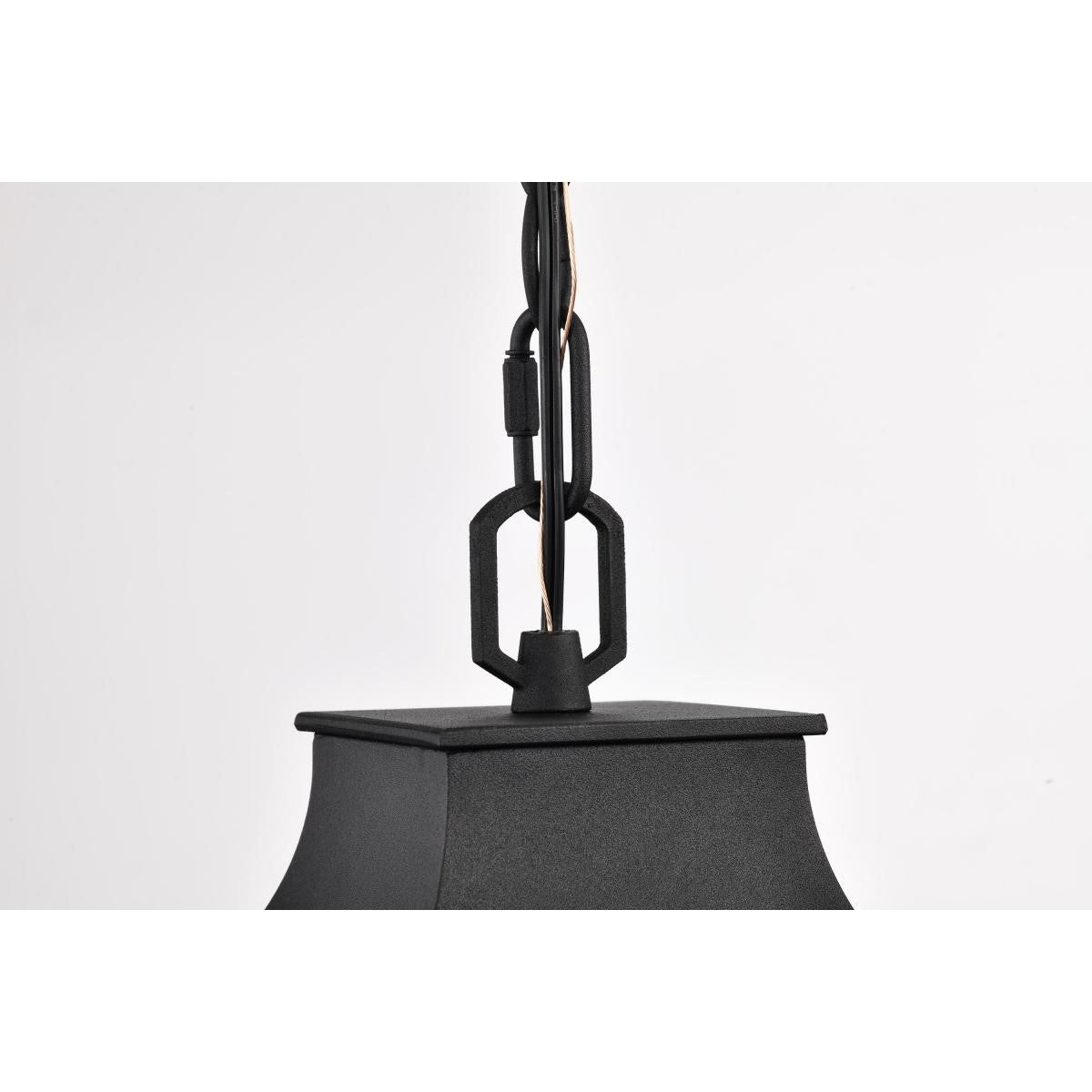 Austen 17" Outdoor Hanging Light, Matte Black Finish