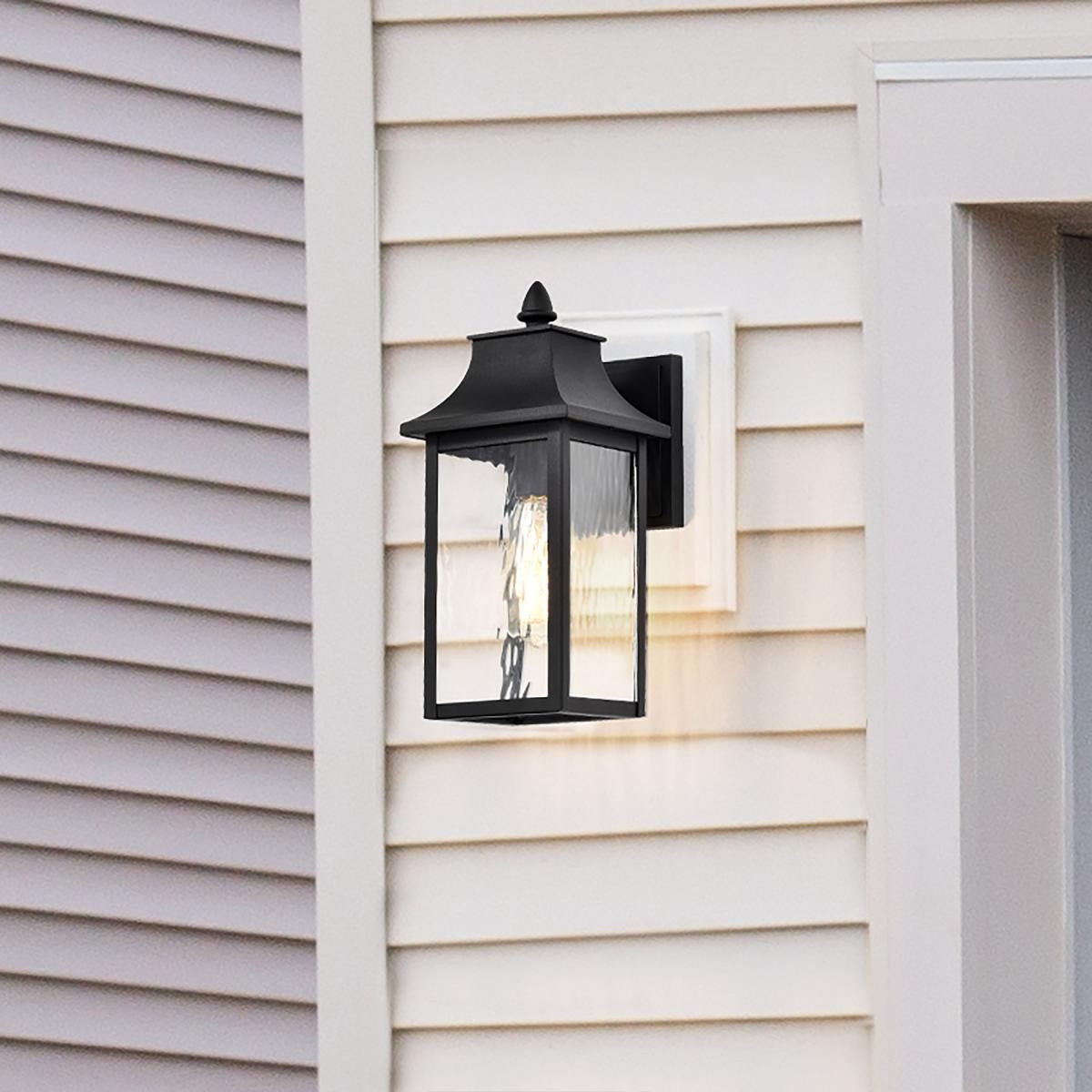 Austen 13" Outdoor Wall Light, Matte Black Finish