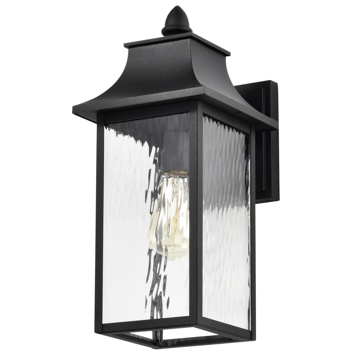 Austen 17" Outdoor Wall Light, Matte Black Finish