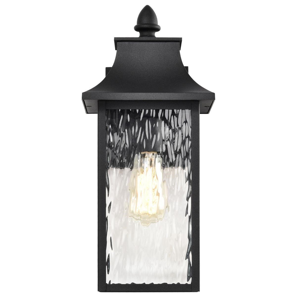 Austen 17" Outdoor Wall Light, Matte Black Finish