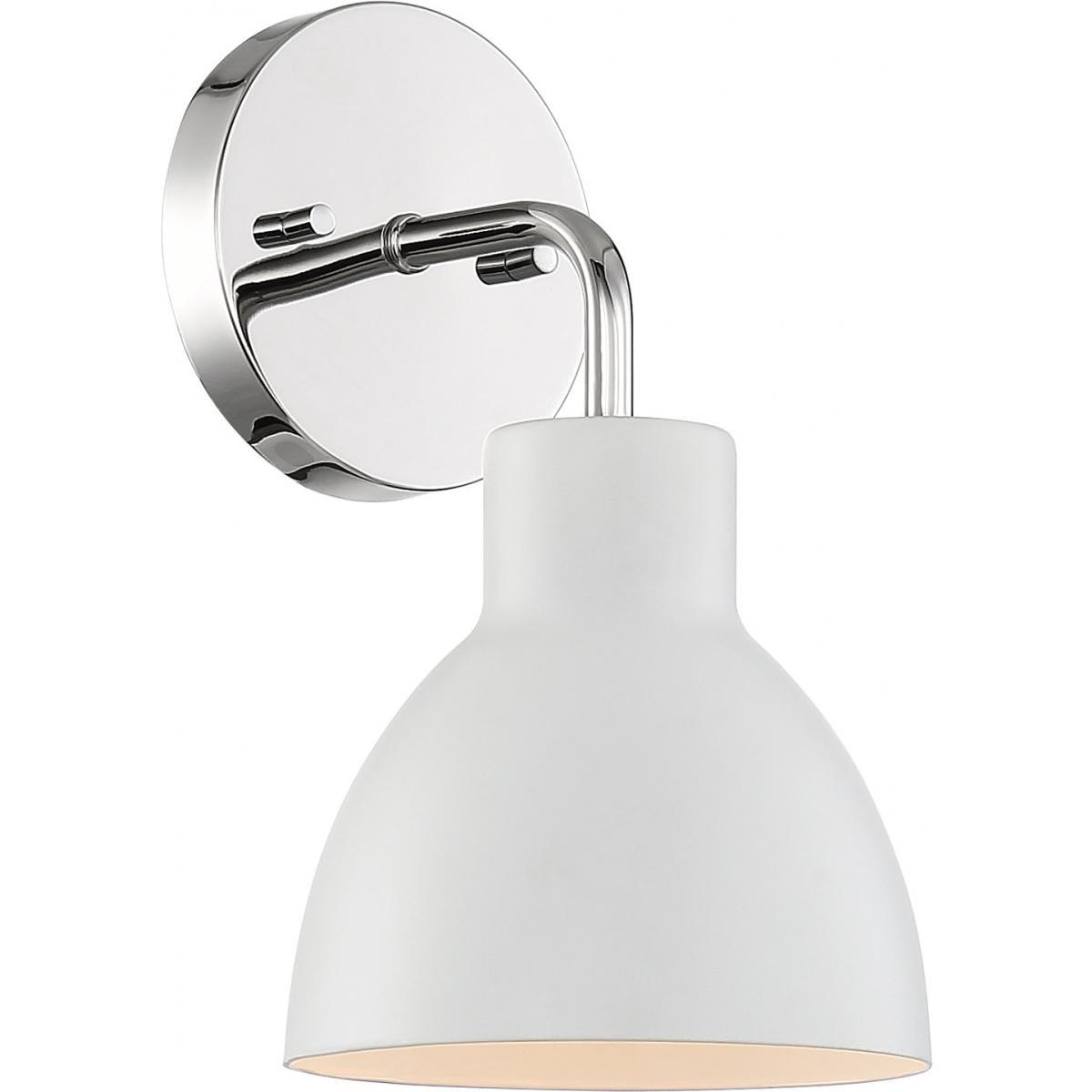 Sloan 10 In. Armed Sconce White and Nickel Finish - Bees Lighting