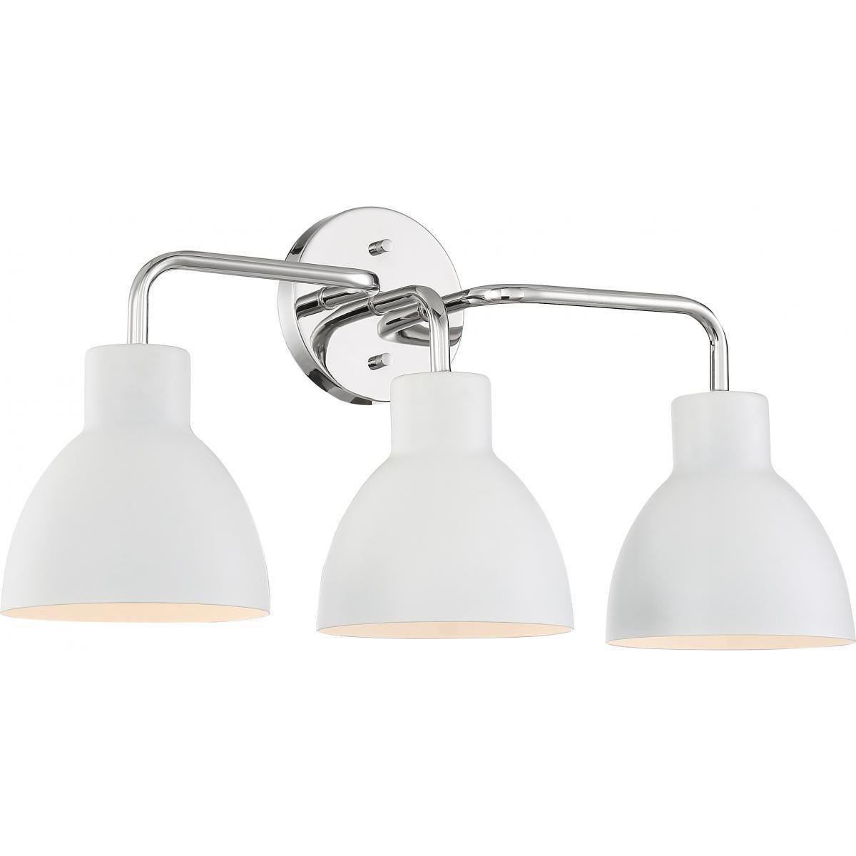 Sloan 22 in. 3 Lights Vanity Light White and Nickel Finish - Bees Lighting