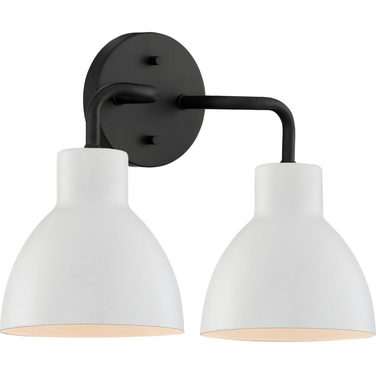 Sloan 14 in. 2 Lights Vanity Light Black and White Finish