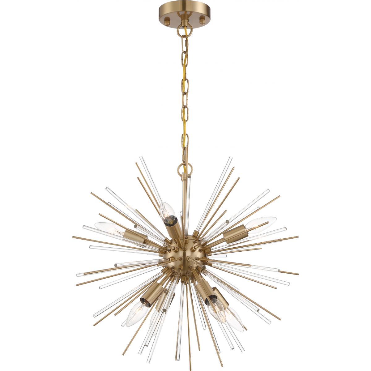 Cirrus 20 in. 8 Lights Pendant Light Brass Finish