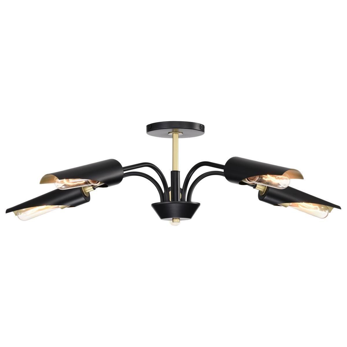 Marc 29 in. 5 lights Chandelier Matte Black Finish - Bees Lighting