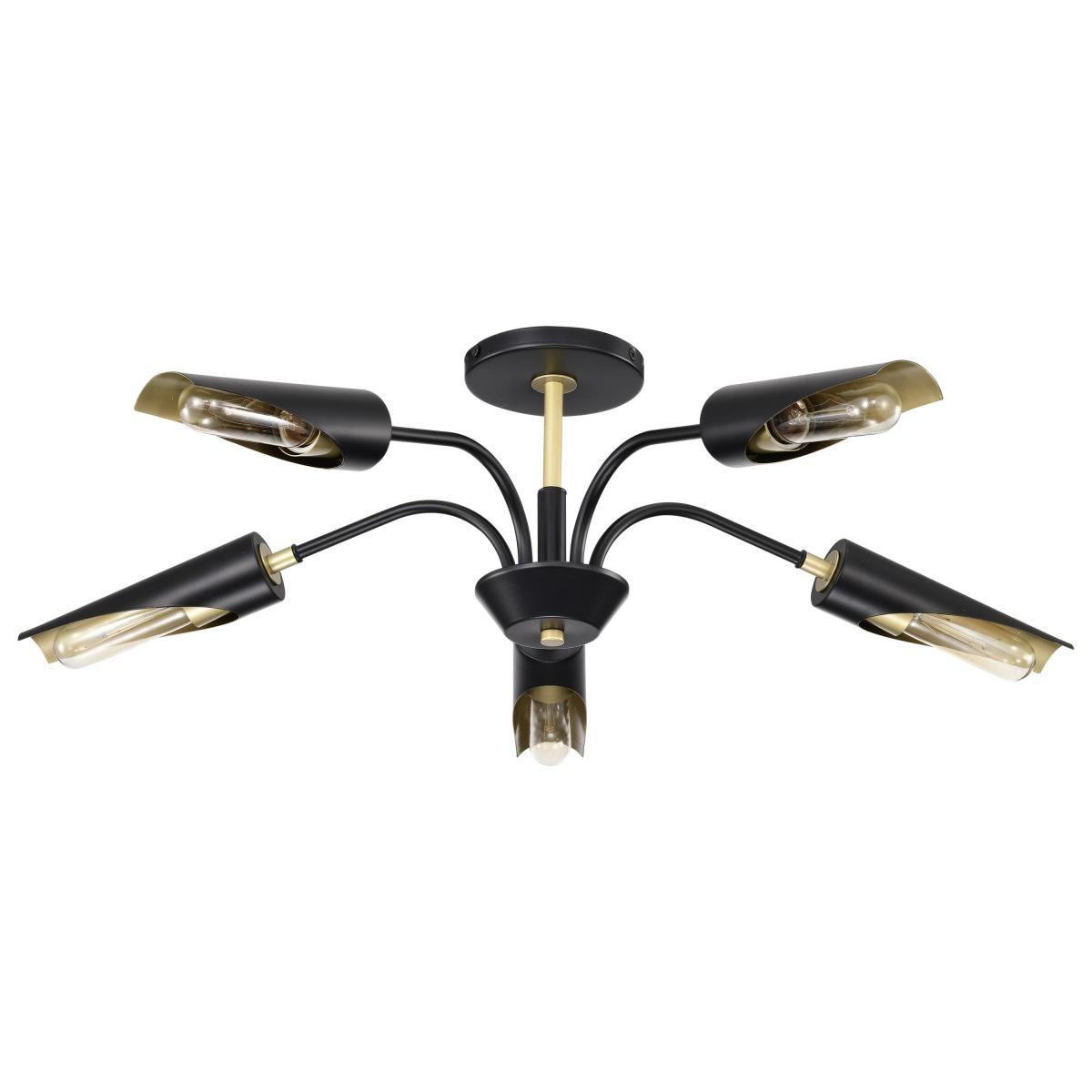 Marc 29 in. 5 lights Chandelier Matte Black Finish - Bees Lighting