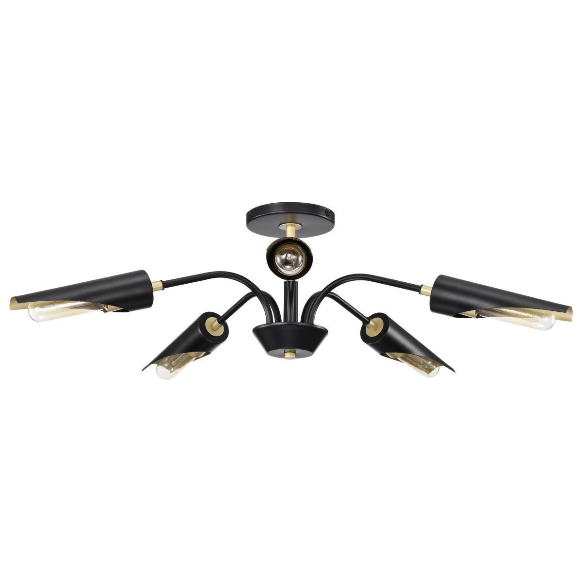 Marc 29 in. 5 lights Chandelier Matte Black Finish - Bees Lighting