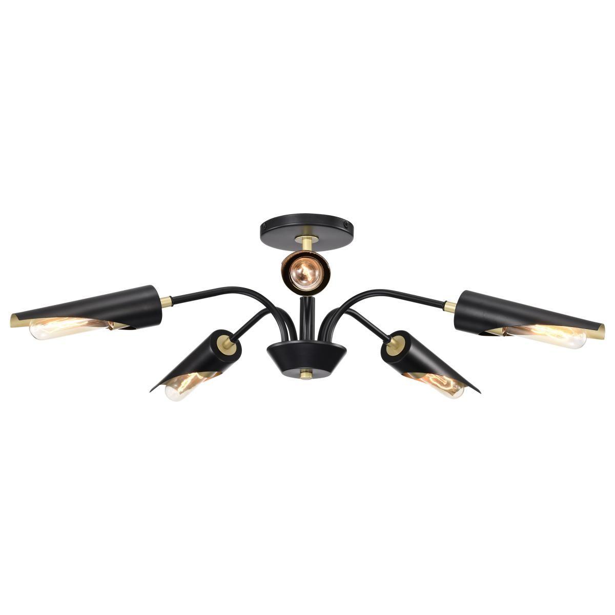 Marc 29 in. 5 lights Chandelier Matte Black Finish - Bees Lighting