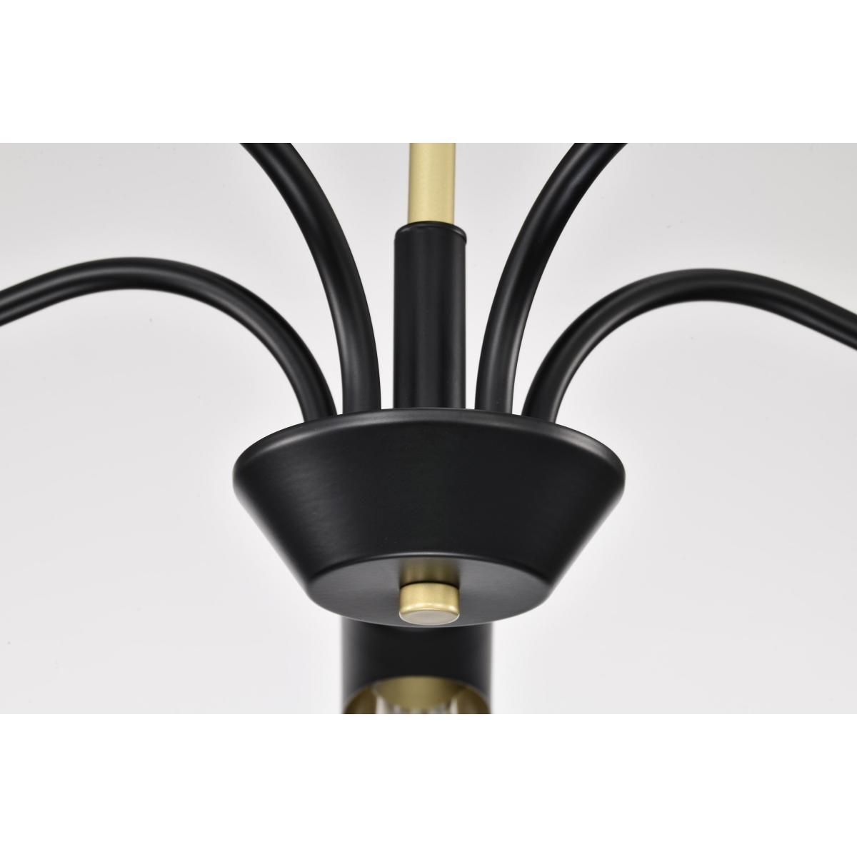 Marc 29 in. 5 lights Chandelier Matte Black Finish - Bees Lighting