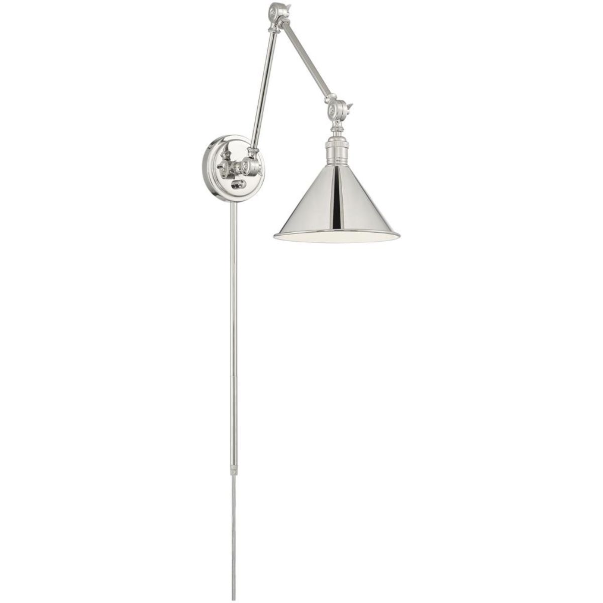 Delancey Plug In Swing Arm Wall Sconce Polished Nickel