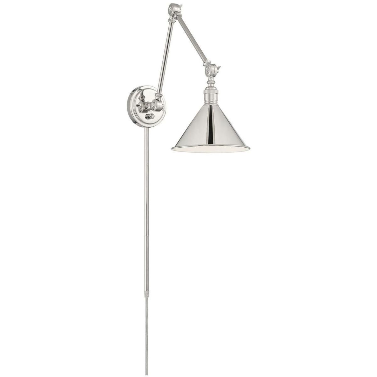 Delancey Plug In Swing Arm Wall Sconce Polished Nickel