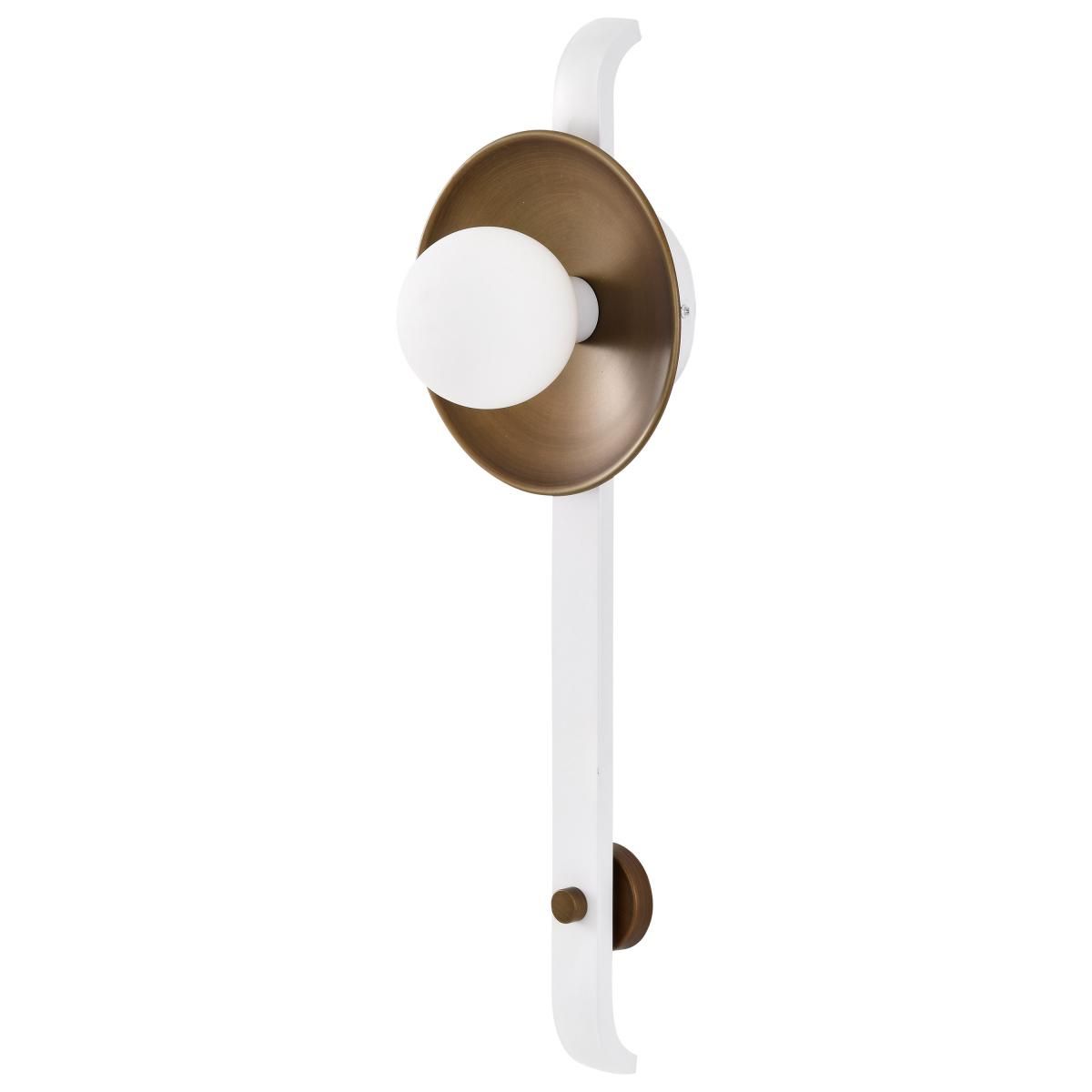 Colby 24 in. Wall Sconce Matte White and Natural Brass Finish