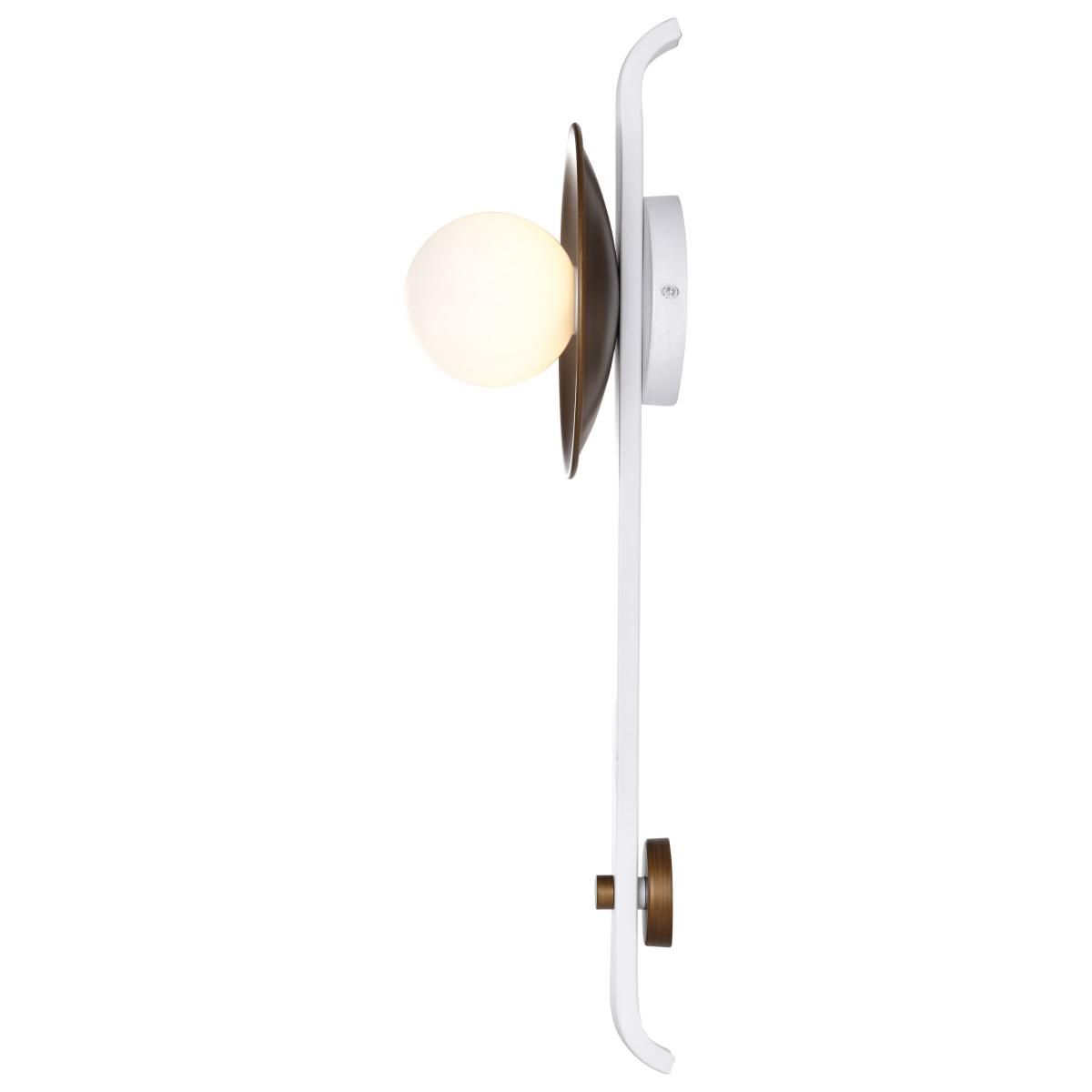 Colby 24 in. Wall Sconce Matte White and Natural Brass Finish