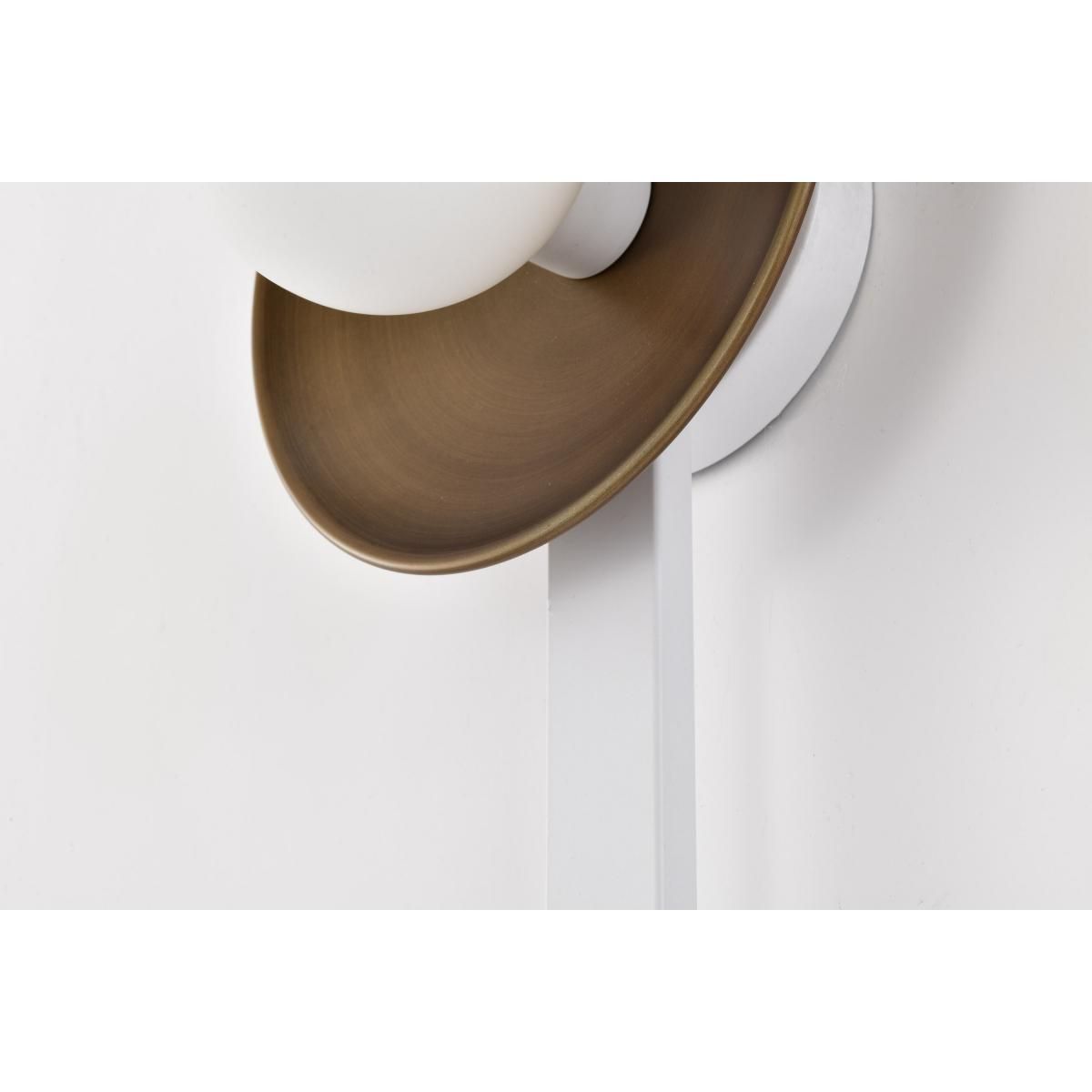 Colby 24 in. Wall Sconce Matte White and Natural Brass Finish