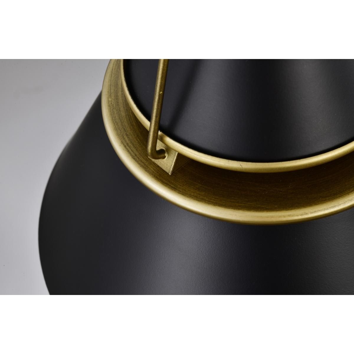 Adina 10 in. Pendant Light Matte Black and Natural Brass Finish