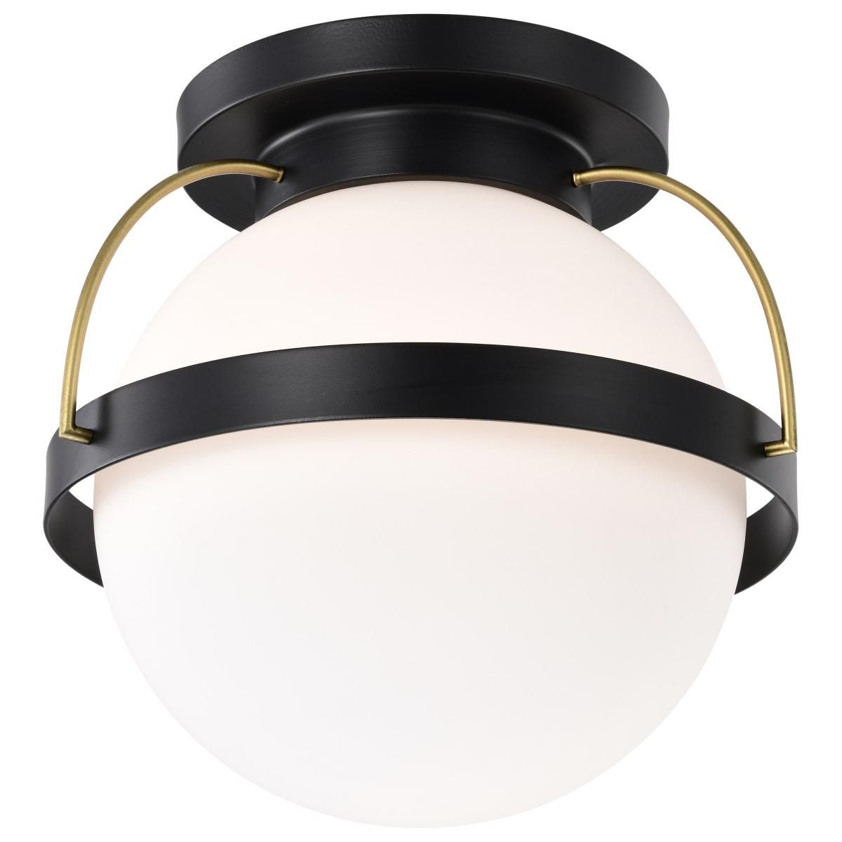 Lakeshore 13 in. Flush Mount Light Matte Black Finish