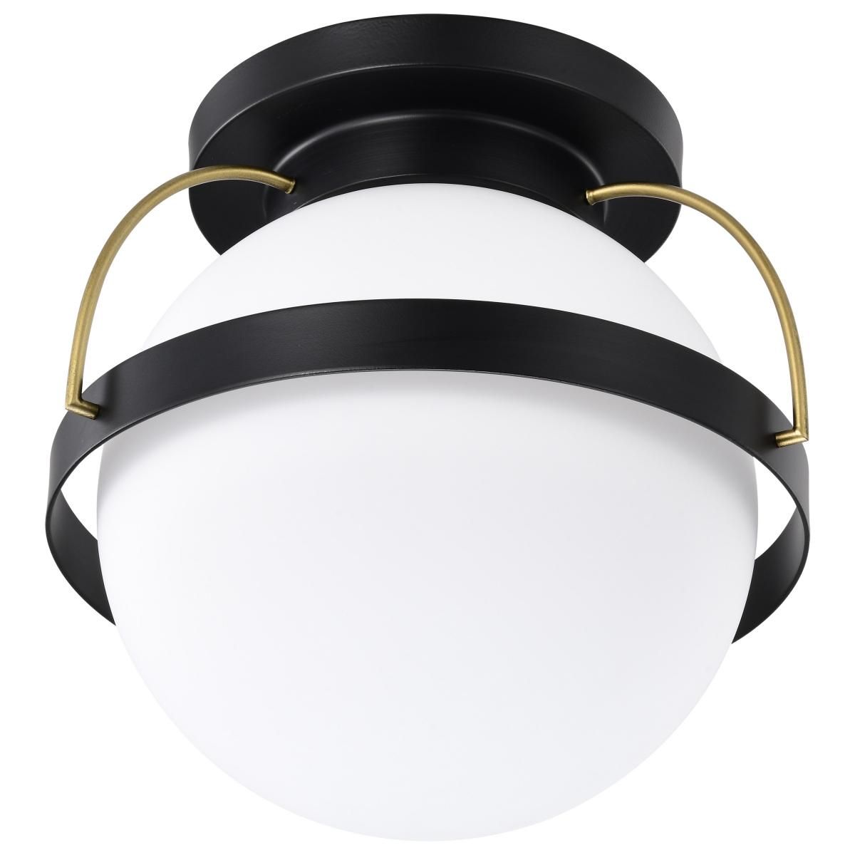 Lakeshore 13 in. Flush Mount Light Matte Black Finish