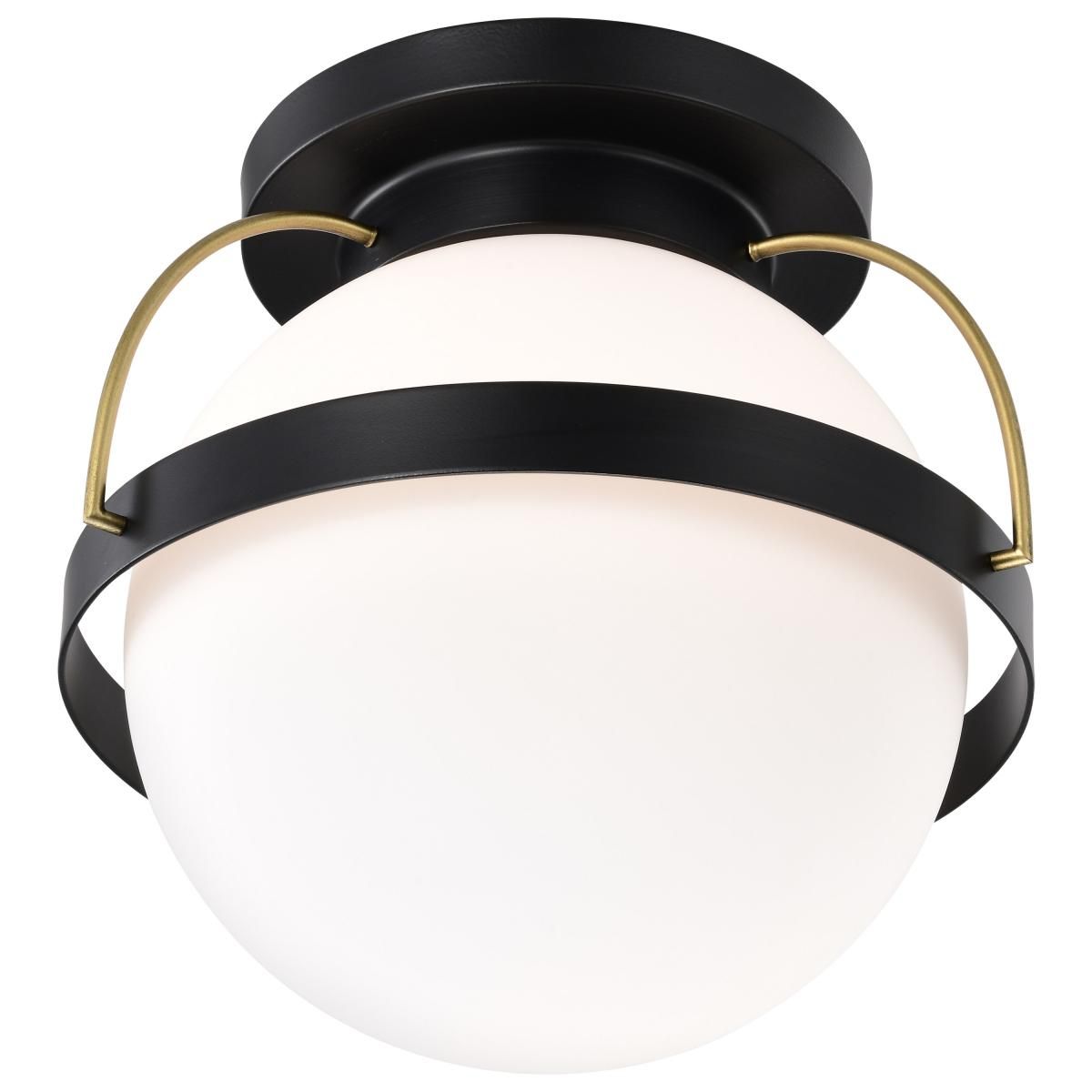 Lakeshore 13 in. Flush Mount Light Matte Black Finish