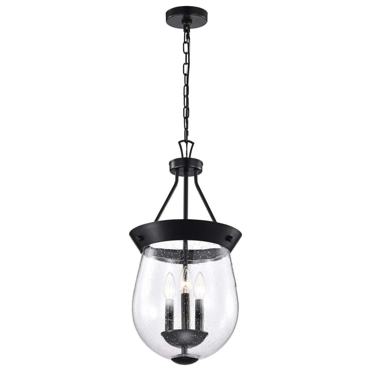 Boliver 12 in. 3 lights Pendant Light Matte Black Finish