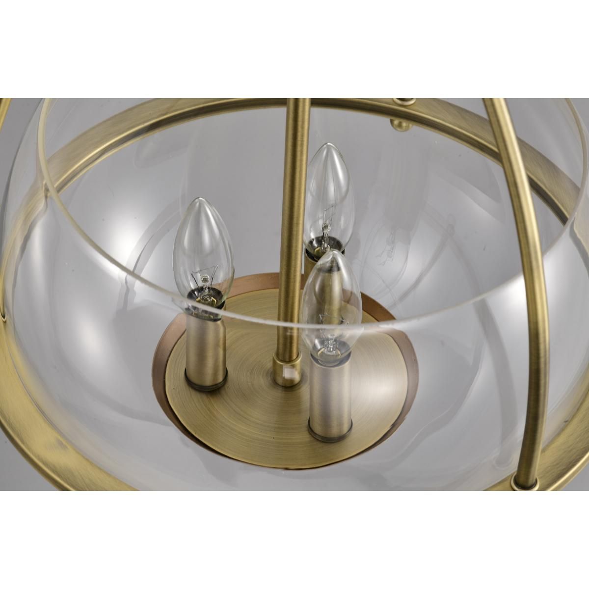 Amado 14 in. 3 lights Pendant Light Vintage Brass Finish