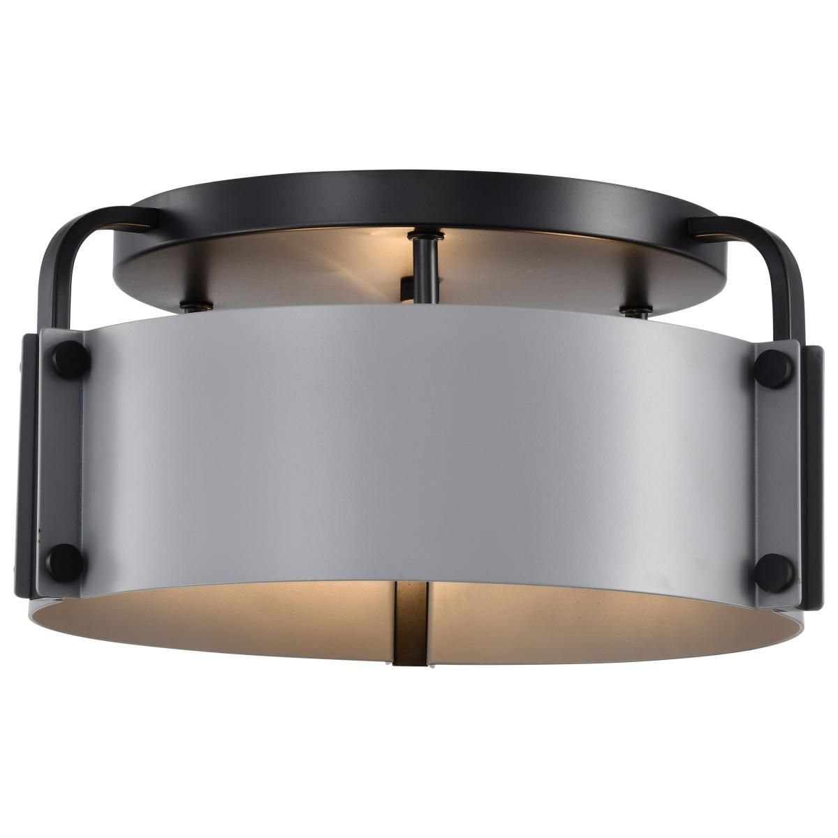 Altos 14 in. 3 lights Semi-flush Mount Light Matte Gray and Matte Black Finish