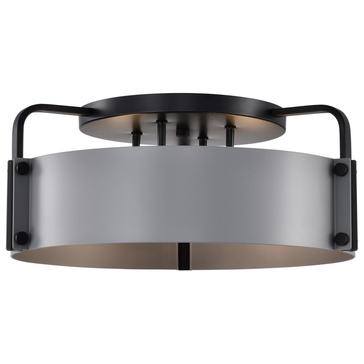 Altos 18 in. 4 lights Semi-flush Mount Light Matte Gray and Matte Black Finish