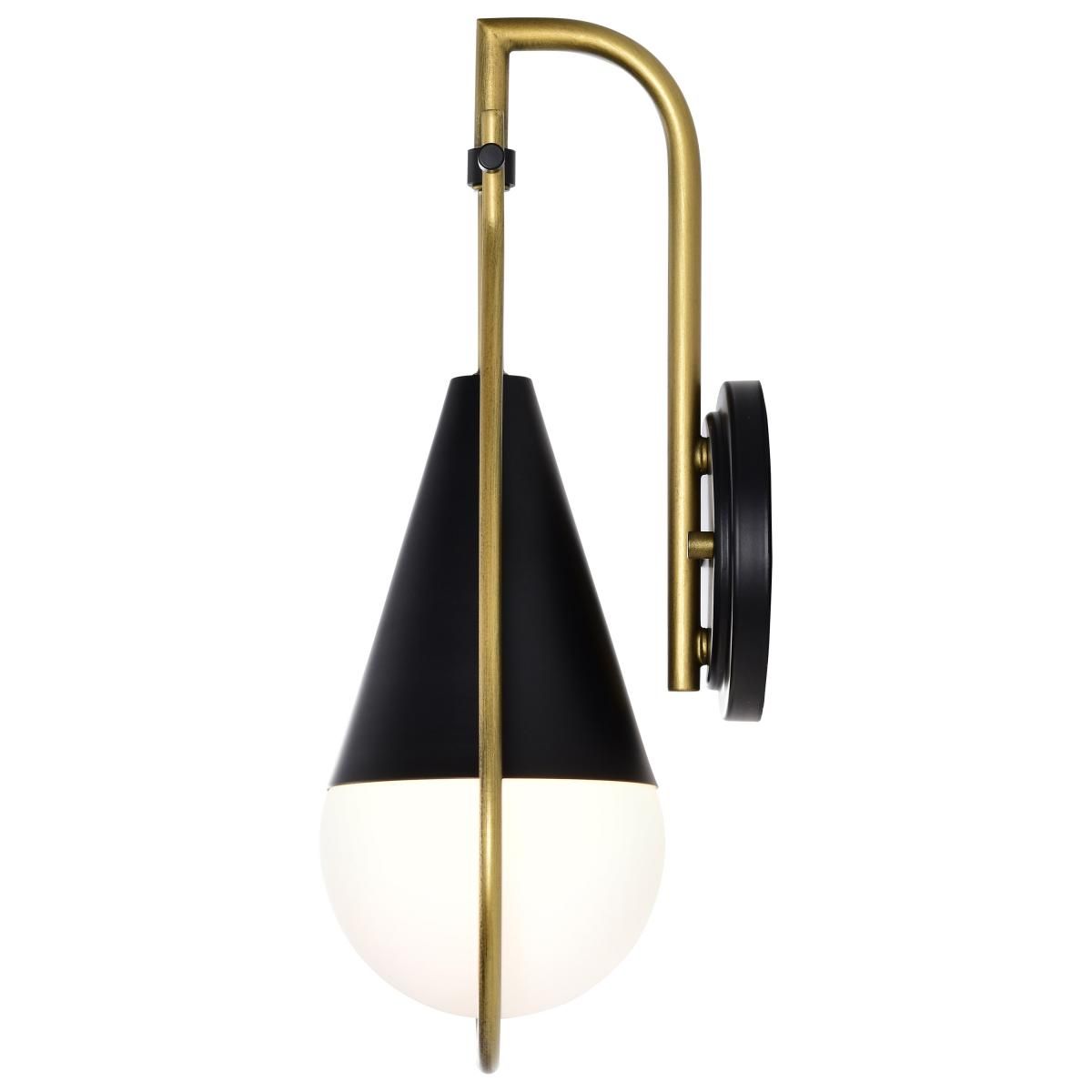 Admiral 15 in. Wall Sconce Matte Black and Natural Brass Finish