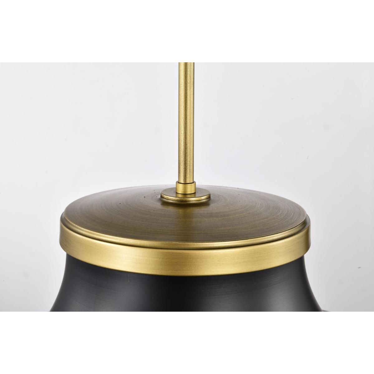 Lafayette 18 in. 3 lights Pendant Light Matte Black and Natural Brass Finish