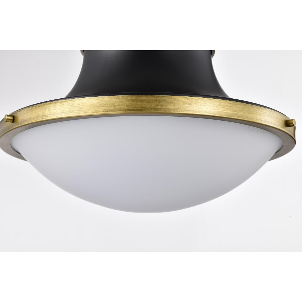 Lafayette 18 in. 3 lights Pendant Light Matte Black and Natural Brass Finish