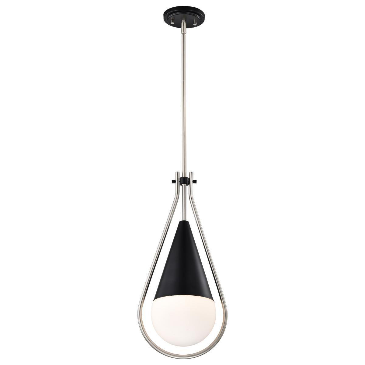 Admiral 10 in. Pendant Light Matte Black and Brushed Nickel Finish - Bees Lighting