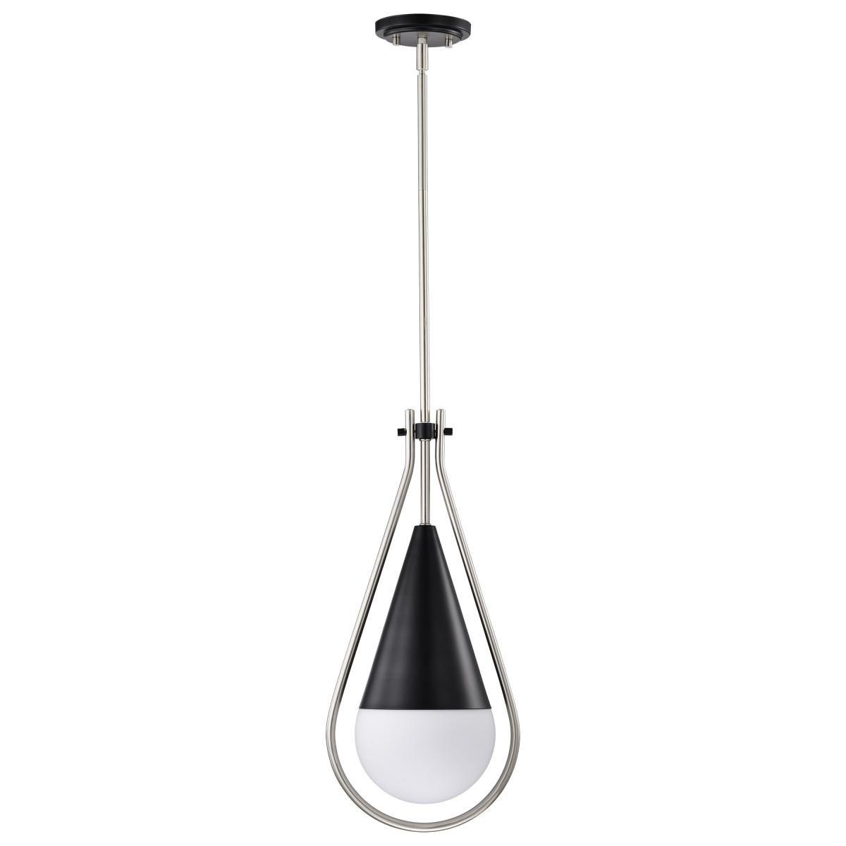 Admiral 10 in. Pendant Light Matte Black and Brushed Nickel Finish - Bees Lighting