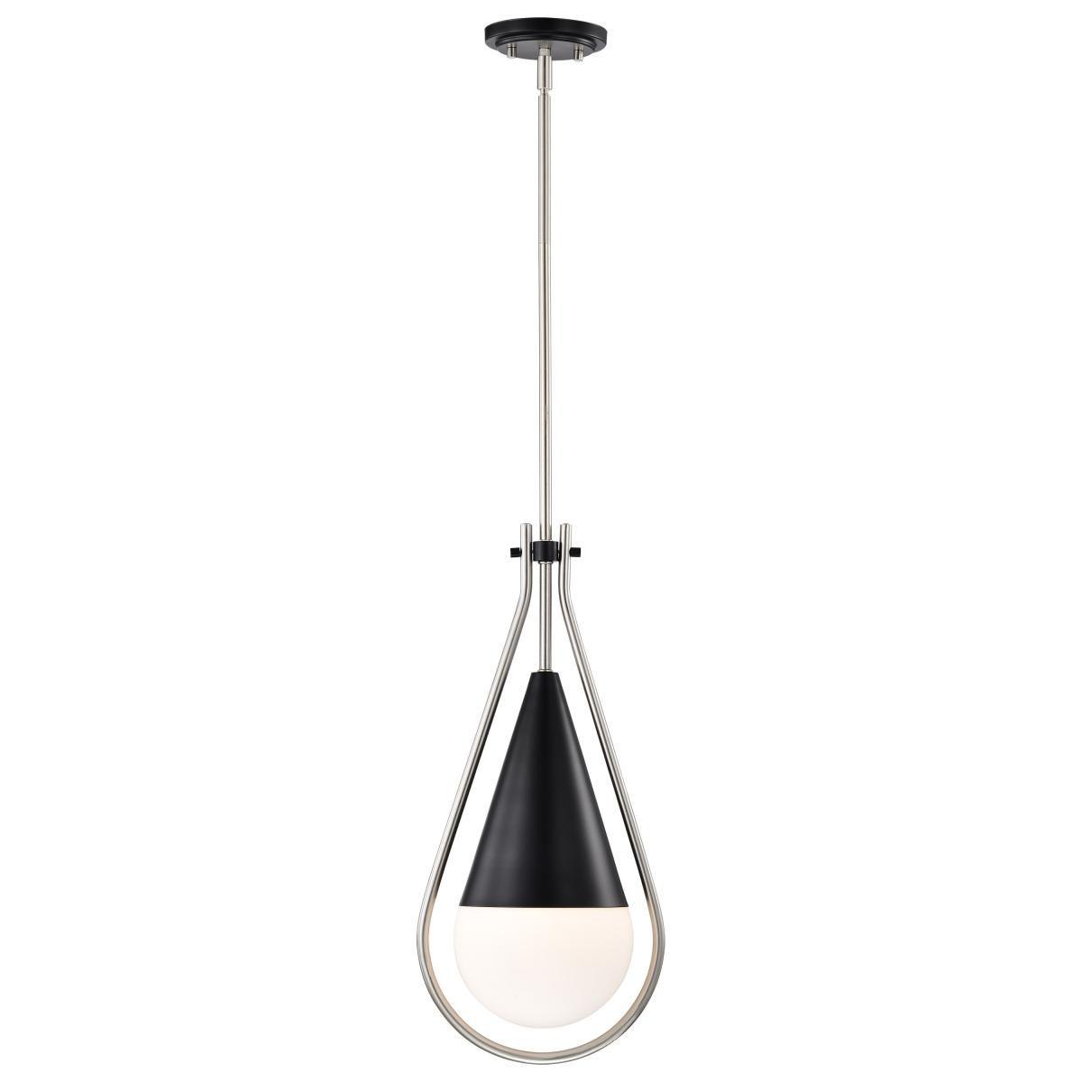 Admiral 10 in. Pendant Light Matte Black and Brushed Nickel Finish - Bees Lighting