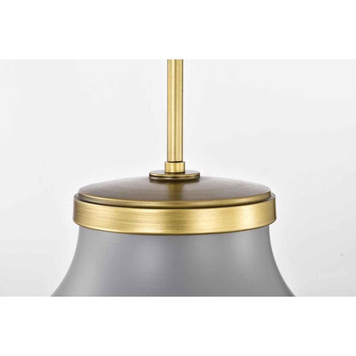 Lafayette 14 in. Pendant Light Matte Gray and Natural Brass Finish