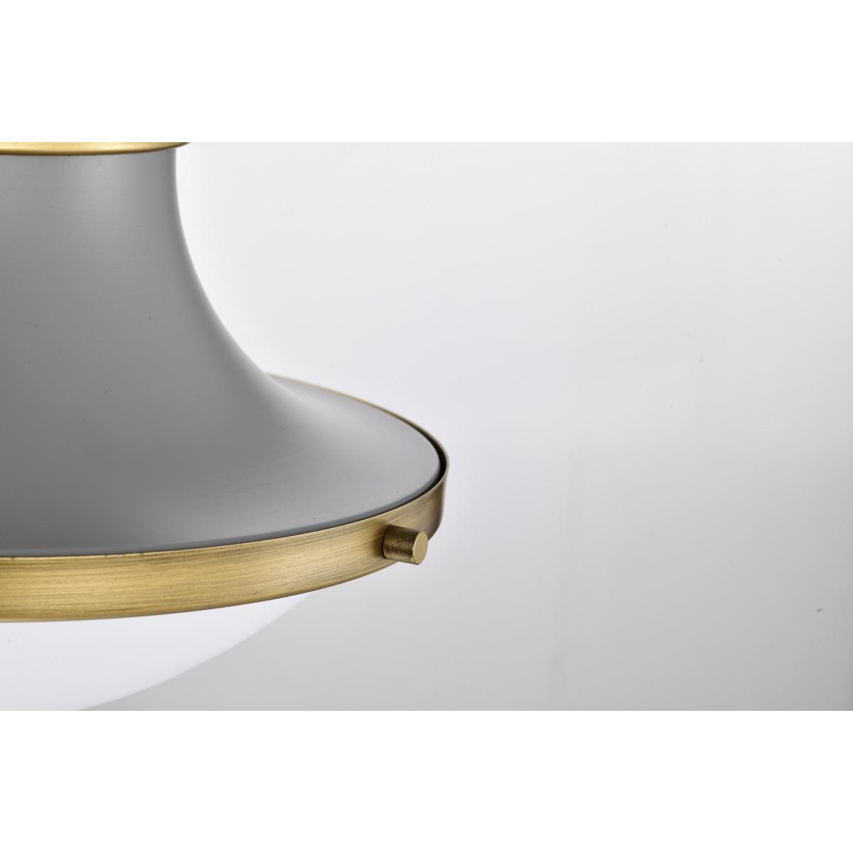 Lafayette 14 in. Pendant Light Matte Gray and Natural Brass Finish