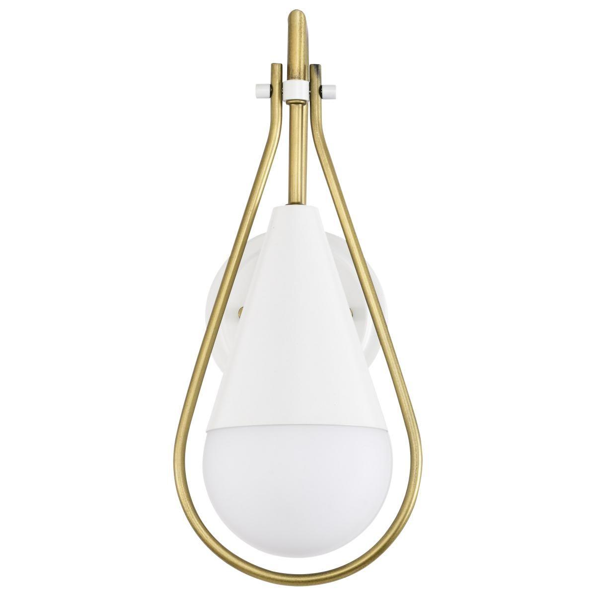 Admiral 15 in. Wall Sconce Matte White and Natural Brass Finish - Bees Lighting