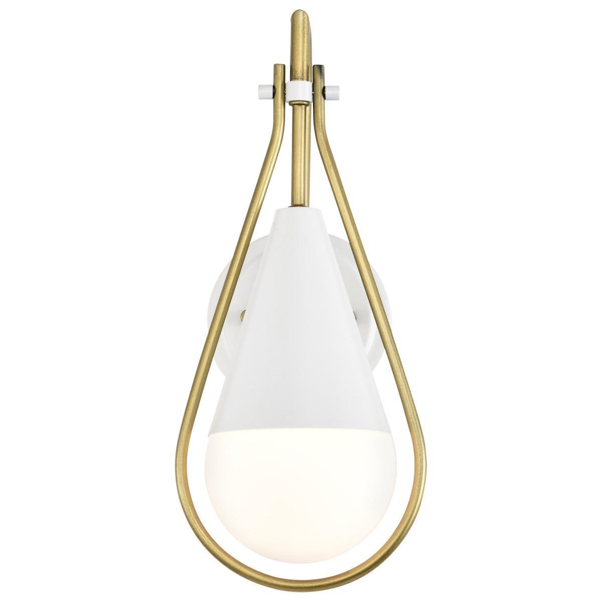 Admiral 15 in. Wall Sconce Matte White and Natural Brass Finish - Bees Lighting