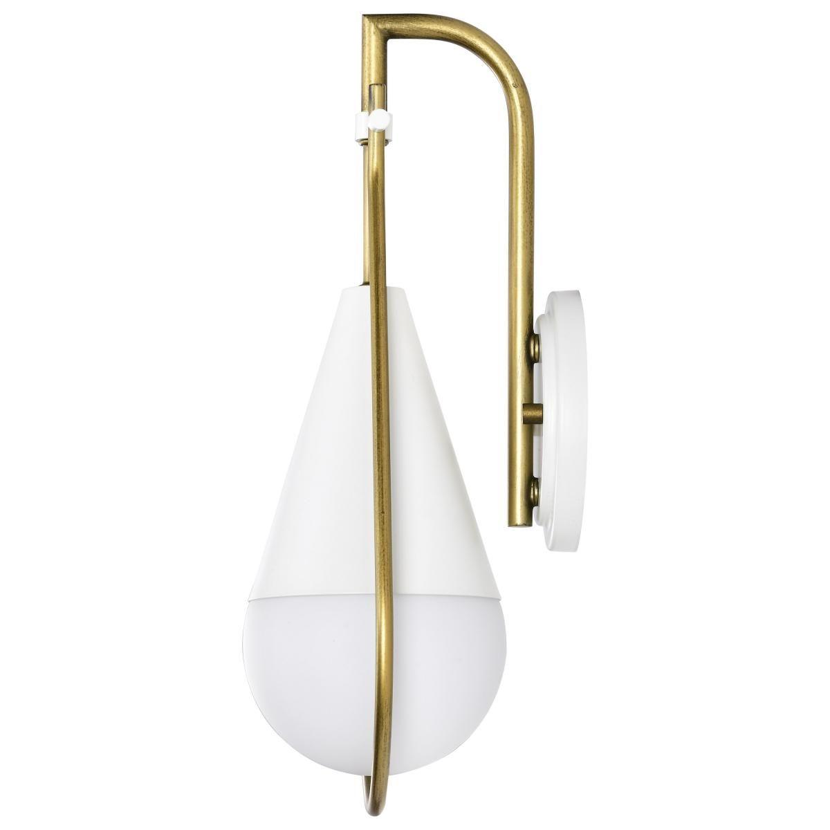 Admiral 15 in. Wall Sconce Matte White and Natural Brass Finish - Bees Lighting