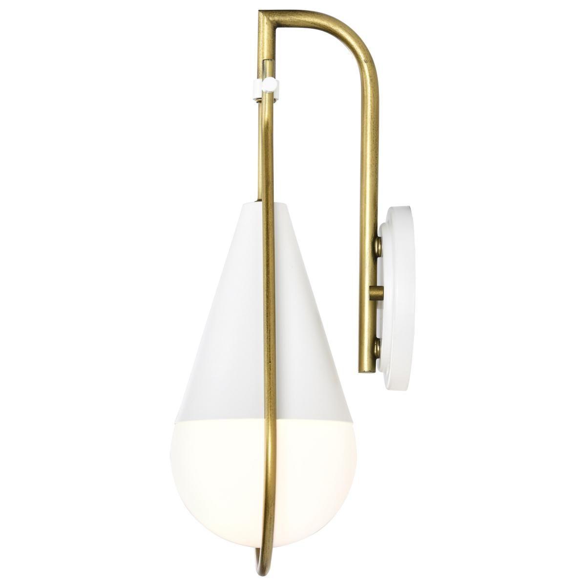 Admiral 15 in. Wall Sconce Matte White and Natural Brass Finish - Bees Lighting