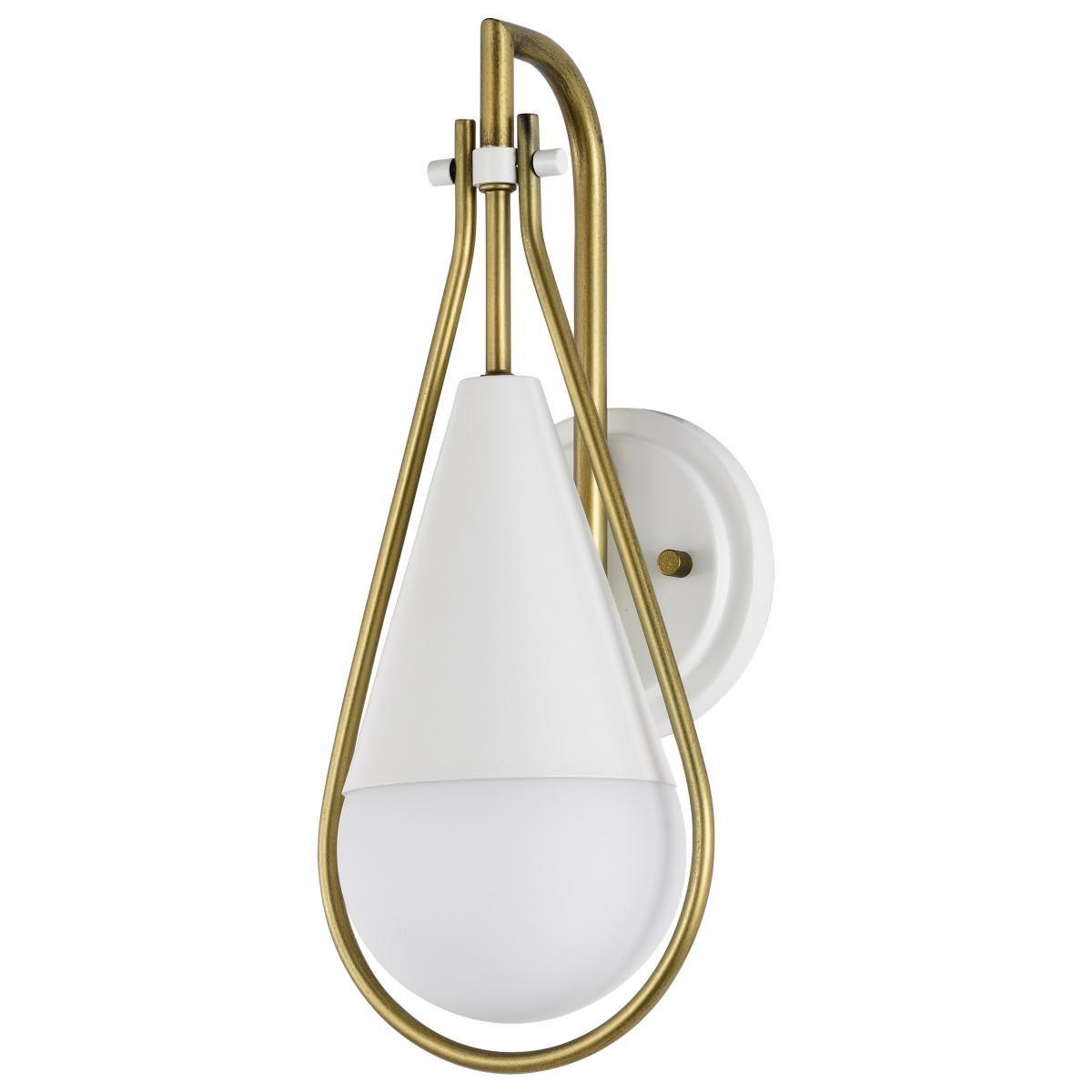 Admiral 15 in. Wall Sconce Matte White and Natural Brass Finish - Bees Lighting