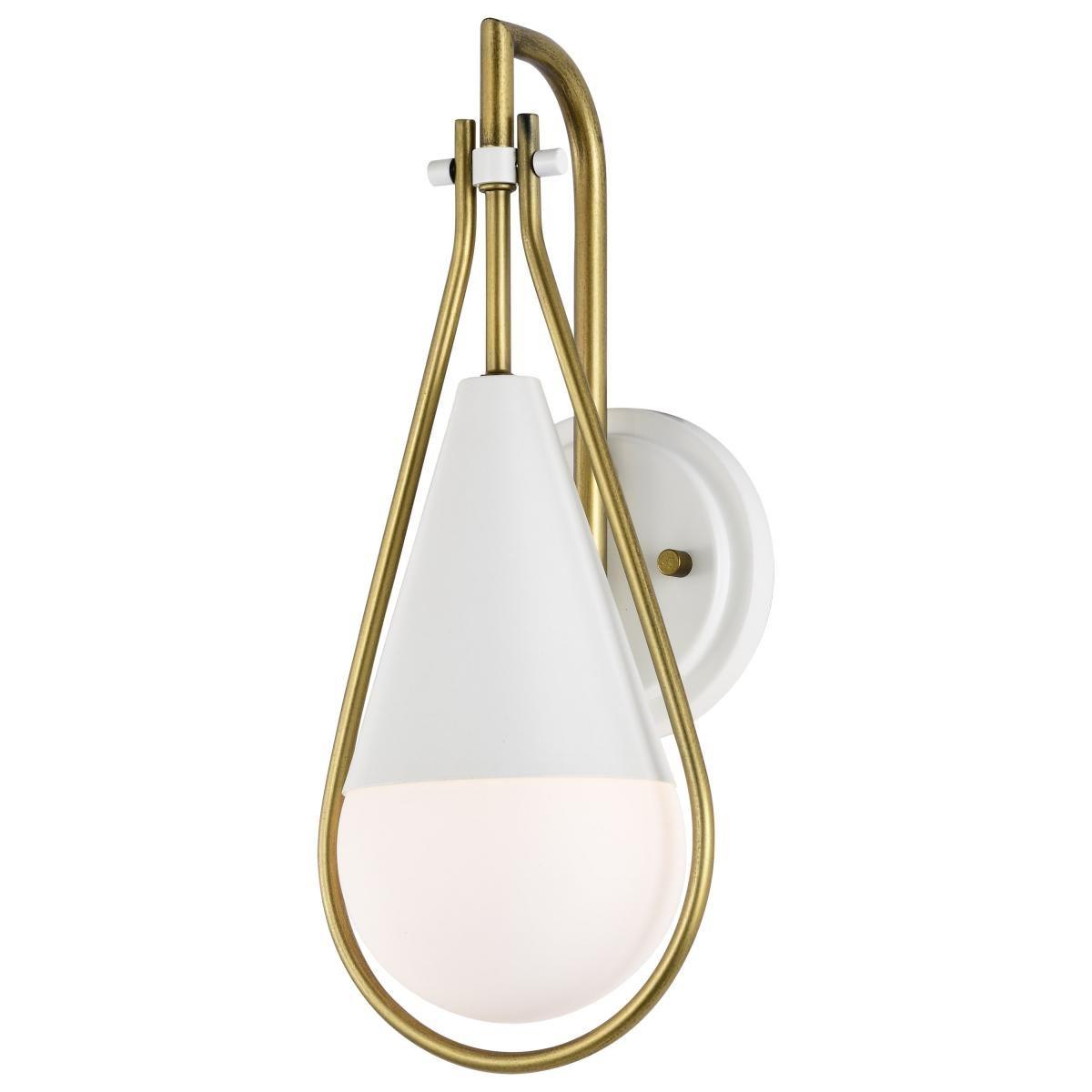 Admiral 15 in. Wall Sconce Matte White and Natural Brass Finish - Bees Lighting