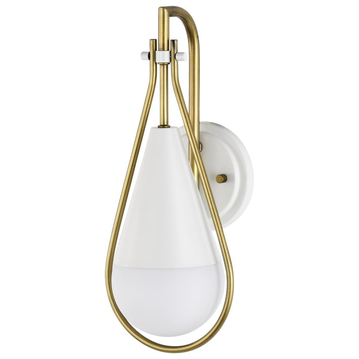 Admiral 15 in. Wall Sconce Matte White and Natural Brass Finish - Bees Lighting