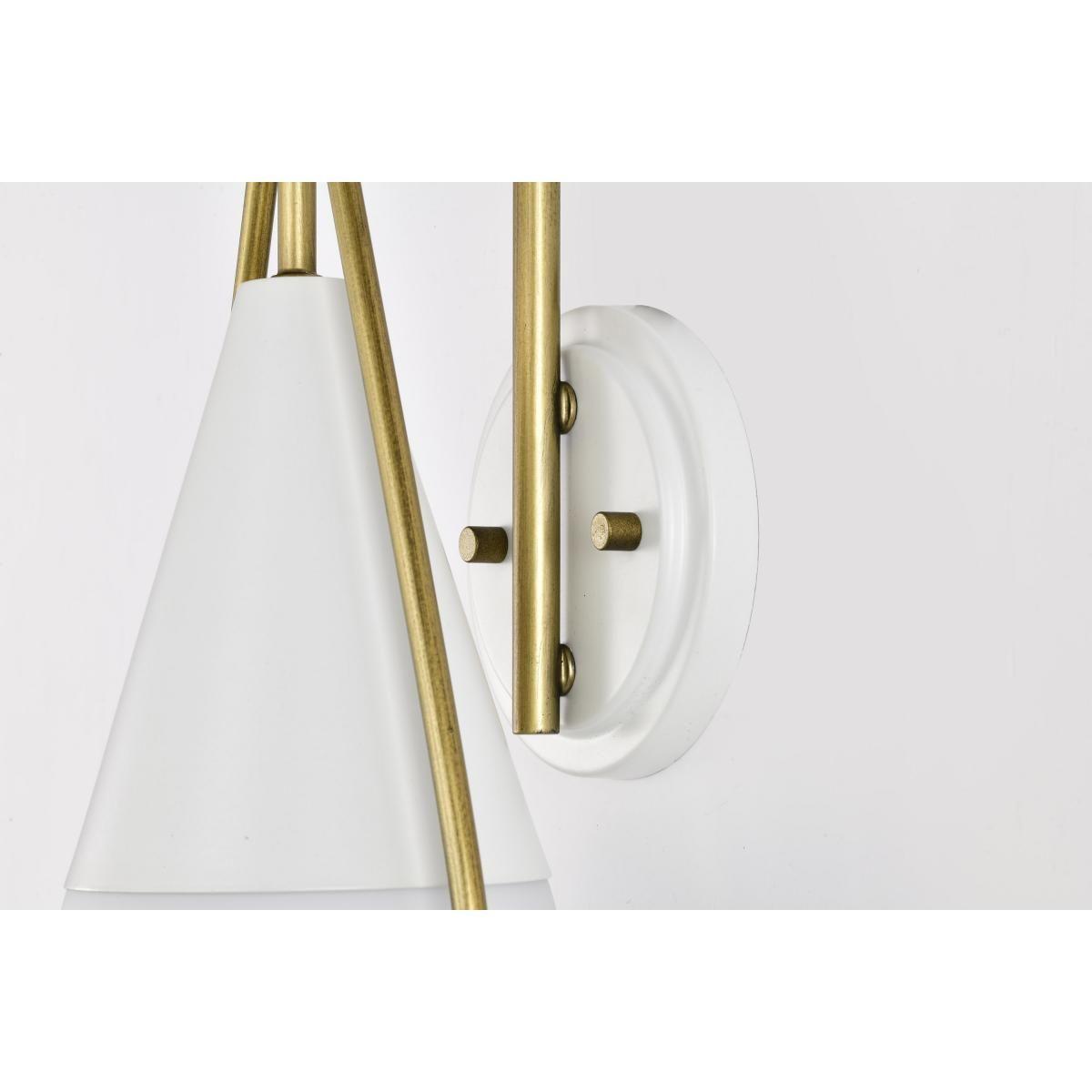 Admiral 15 in. Wall Sconce Matte White and Natural Brass Finish - Bees Lighting