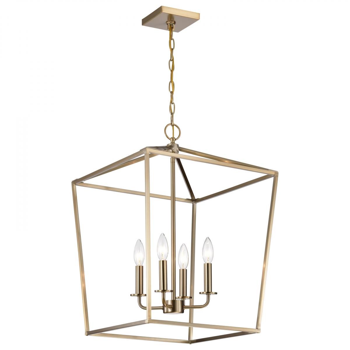 Emma 17 in. 4 lights Pendant Light Brass Finish