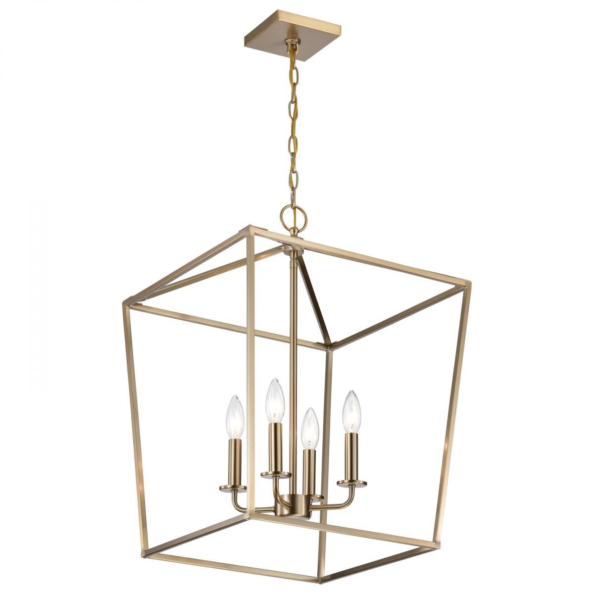 Emma 17 in. 4 lights Pendant Light Brass Finish