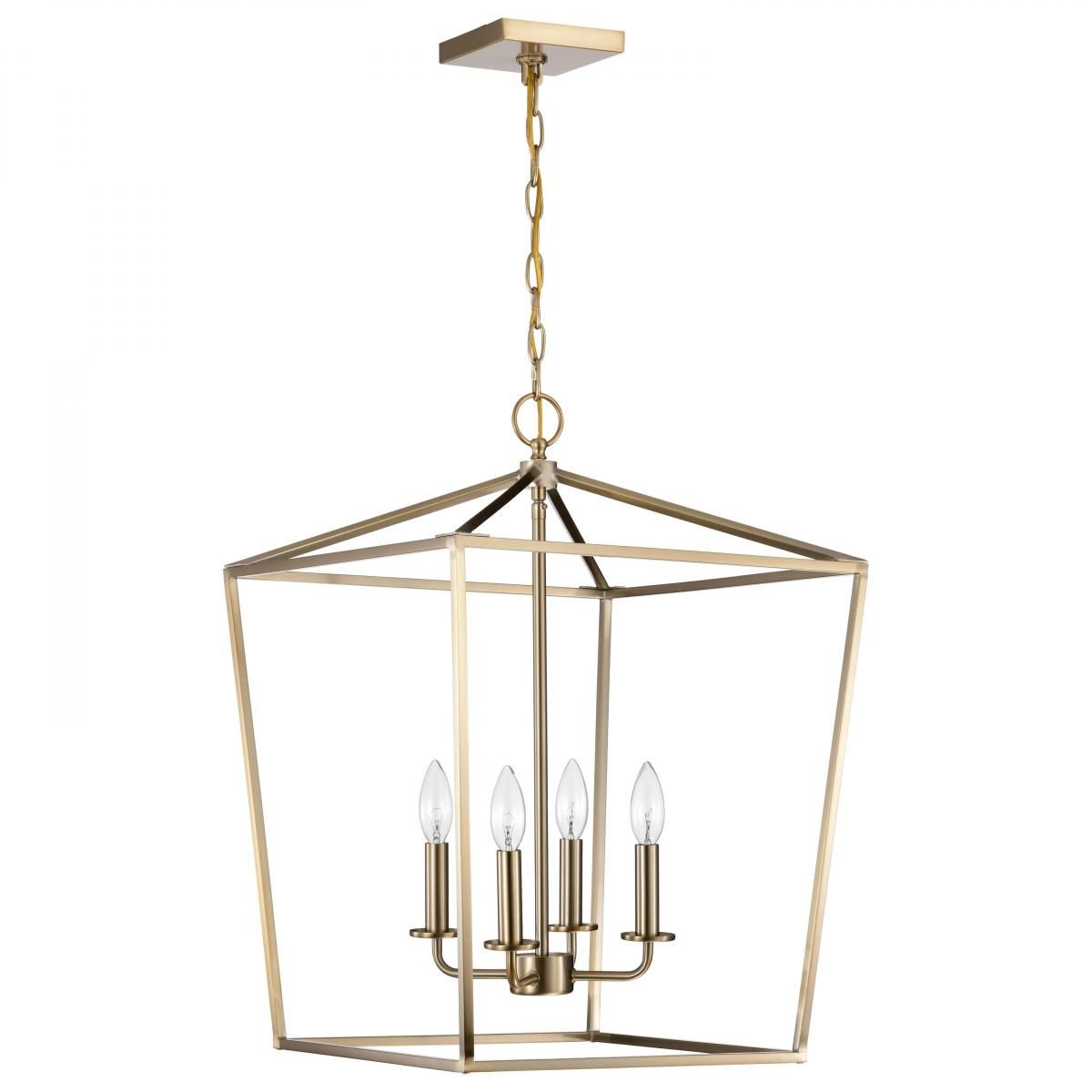 Emma 17 in. 4 lights Pendant Light Brass Finish