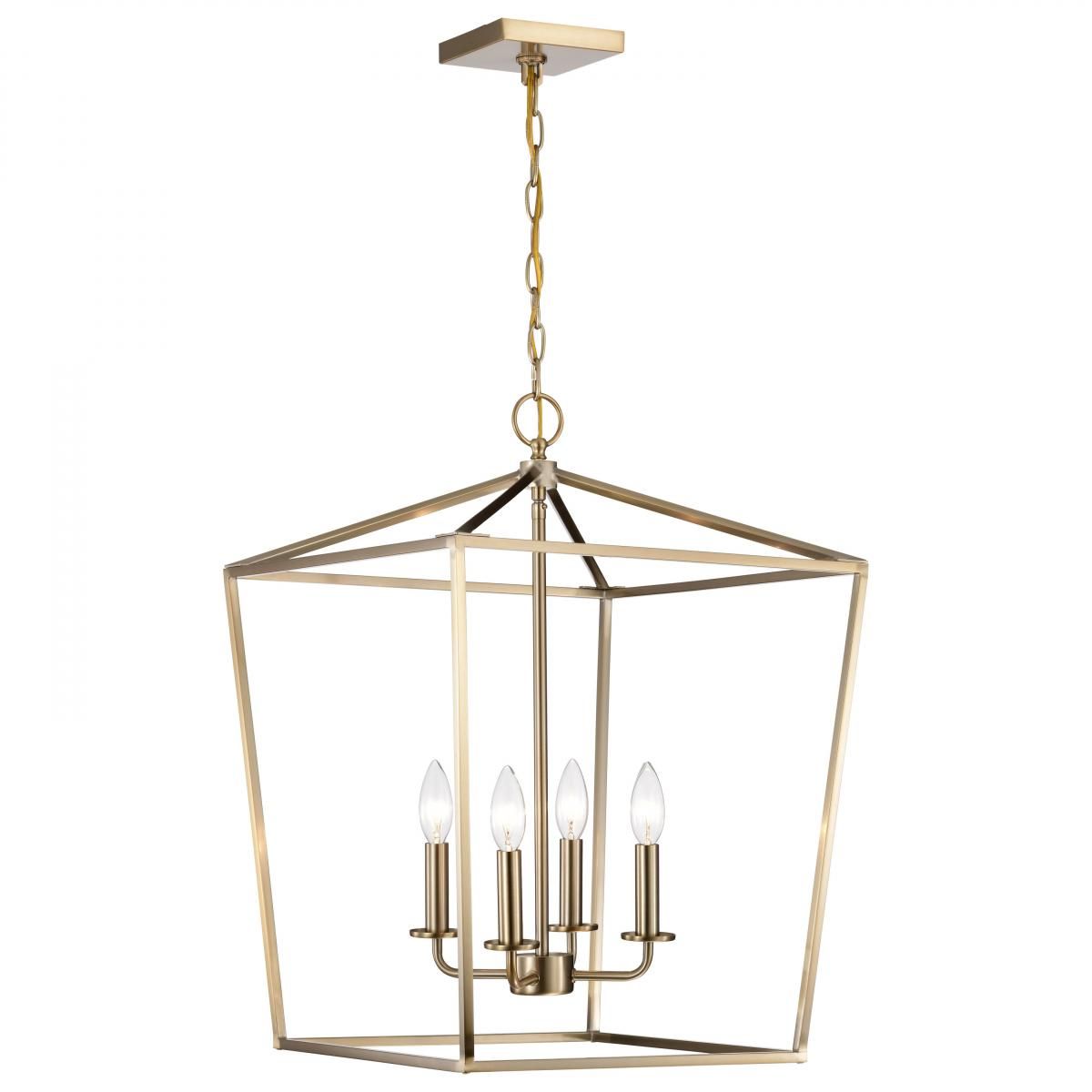 Emma 17 in. 4 lights Pendant Light Brass Finish