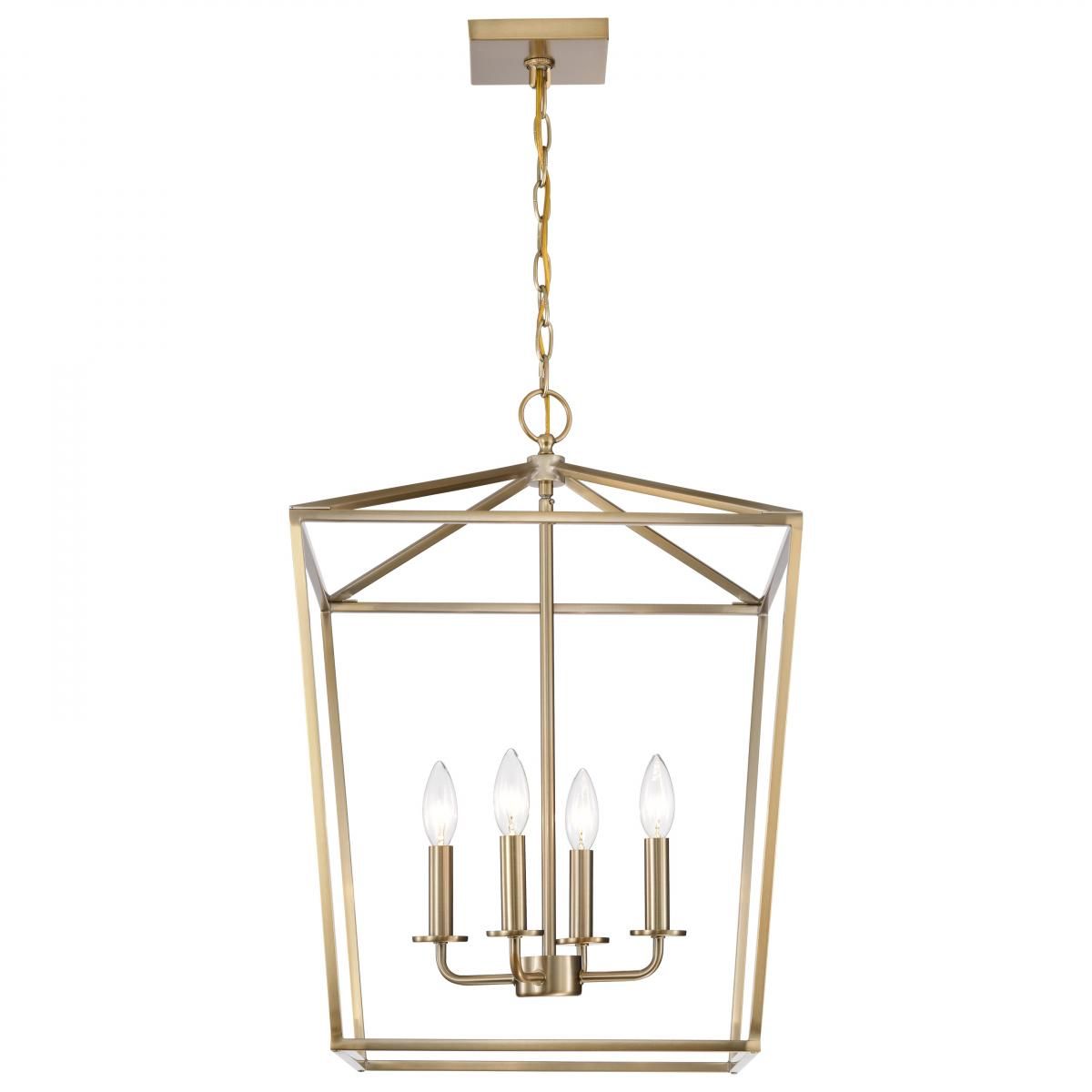 Emma 17 in. 4 lights Pendant Light Brass Finish