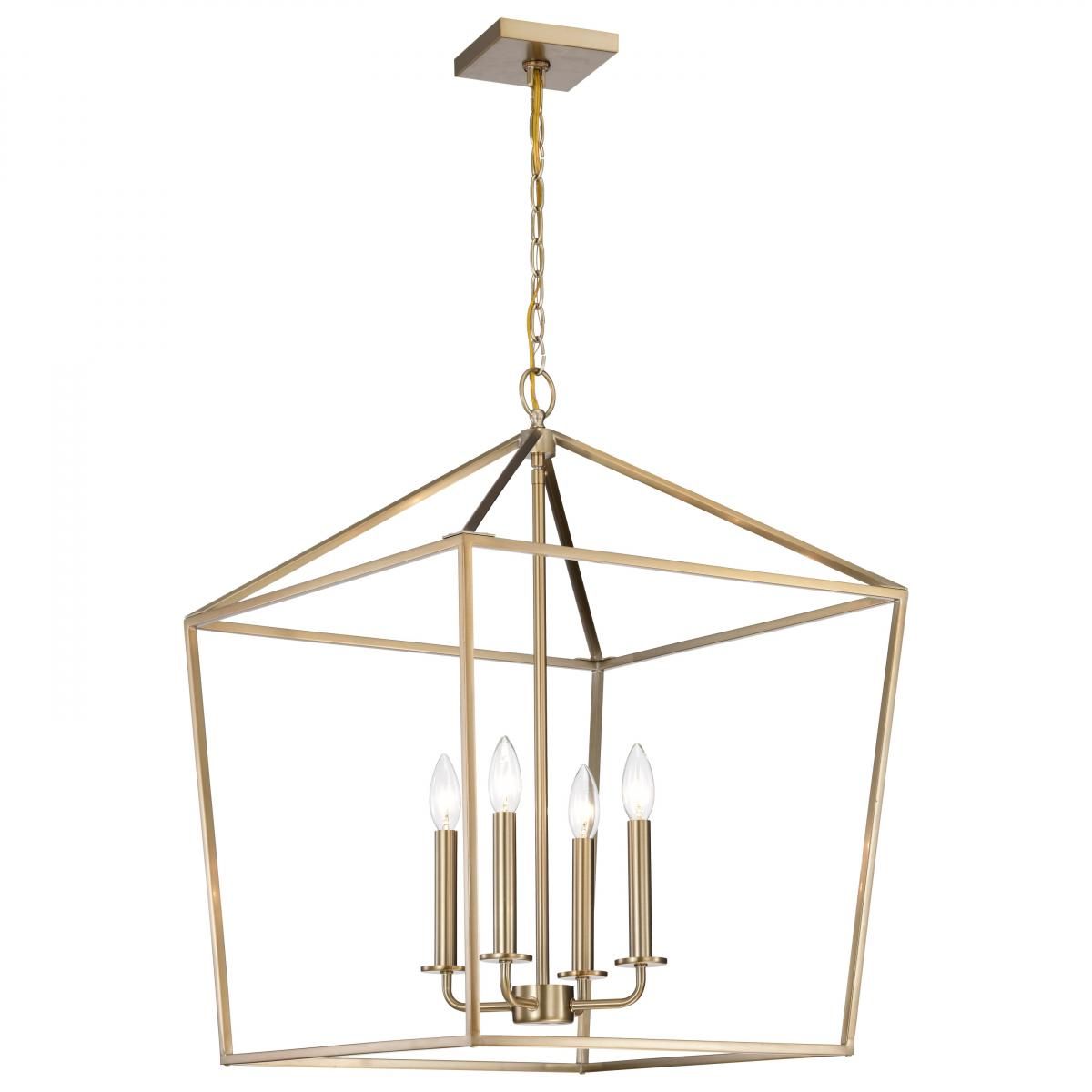 Emma 20 in. 4 lights Pendant Light Brass Finish